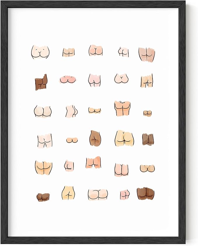HAUS-AND-HUES-Funny-Bathroom-Art-Funny-Bathroom-Decor-Butts-Collage-Cute-Bathroom-Decor-Art-Print-Funny-Bathroom-Sign-Funny-Bathroom-Wall-Art-Funny-Bathroom-Poster